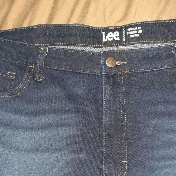 Lee Midrise regular fit straight leg jeans 24m 24 med denim pants new nwt 2x 3x - Picture 4 of 7